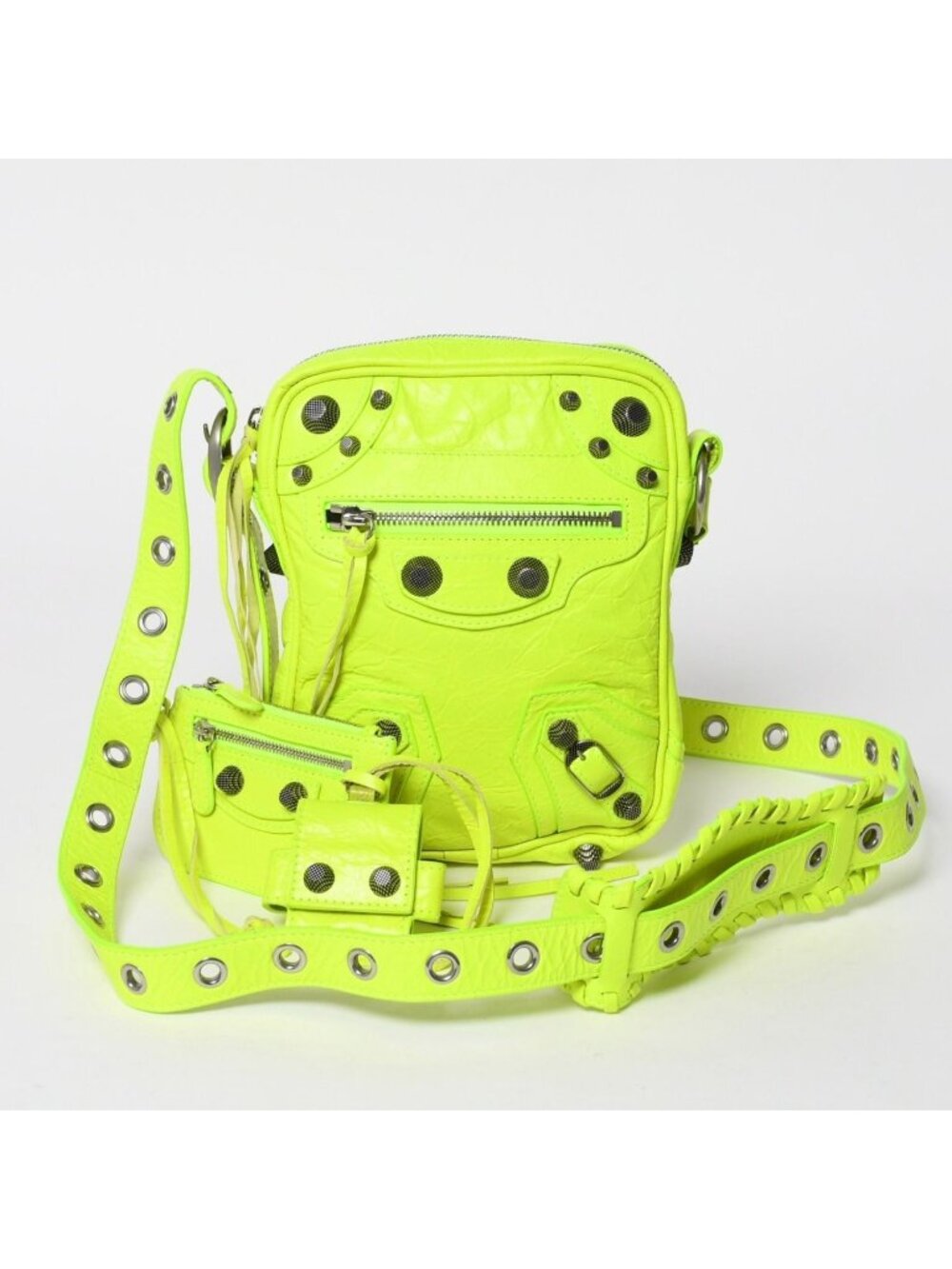 Balenciaga le Cagole Cross Belt Bag Yellow Green